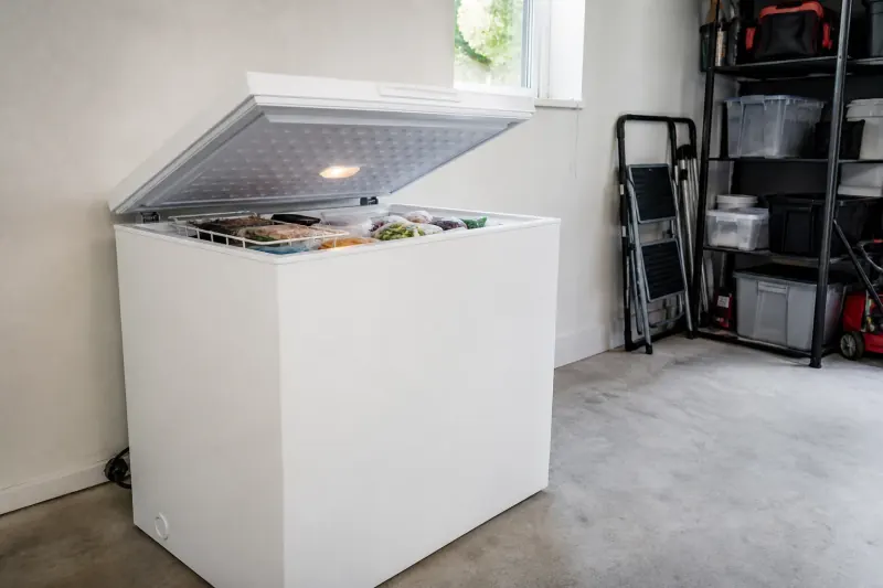 Garage chest freezer similar to units in Raspberry Falls Leesburg homes