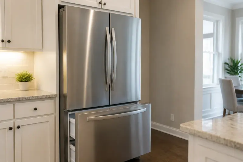French-door refrigerator freezer combo in a Leesburg Virginia kitchen